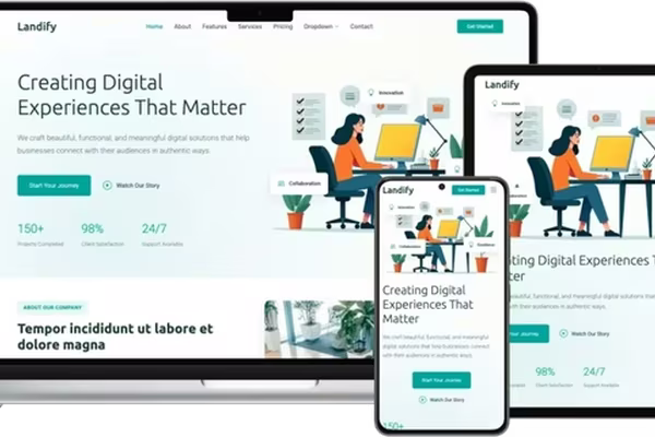 Images for the article Landify: Modern and Professional Bootstrap Landing Page Template