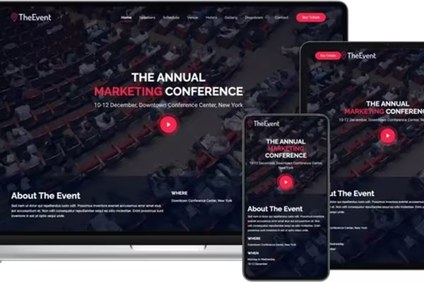 Images for the article TheEvent: Free Website Template for Events and Conferences