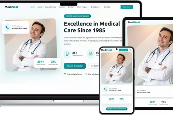 Featured image MediNest: Comprehensive Solution for Creating Professional Healthcare Websites
