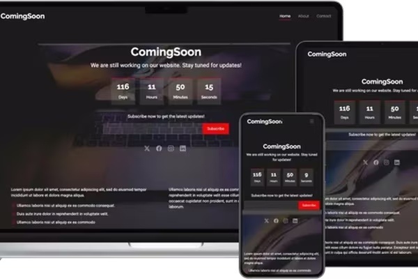 Images for the article ComingSoon: Free Template for Website Launch Delays