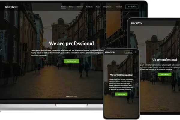 Featured image Groovin: Modern and Responsive Free Bootstrap Website Template for Professionals