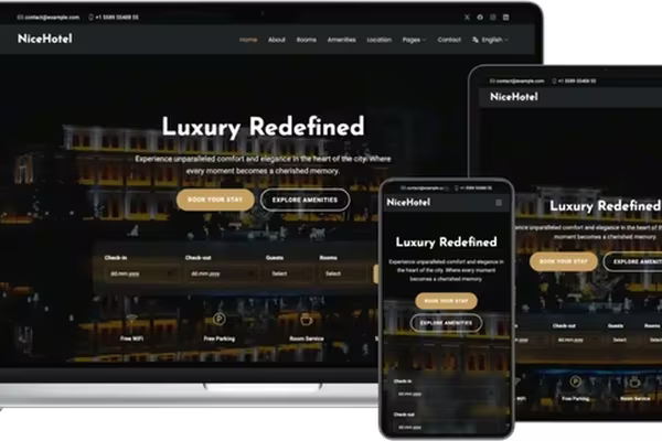 Images for the article NiceHotel: Flexible Bootstrap-Based Template for Hotels and Resorts