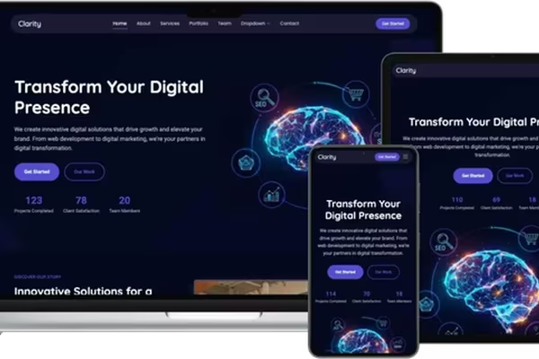 Featured image Clarity: Versatile Website Template for Creative Agencies and Digital Marketing