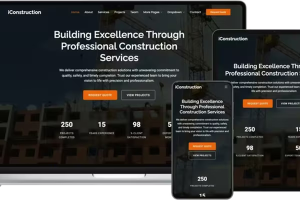Featured image iConstruction: Professional HTML Template for Construction Companies