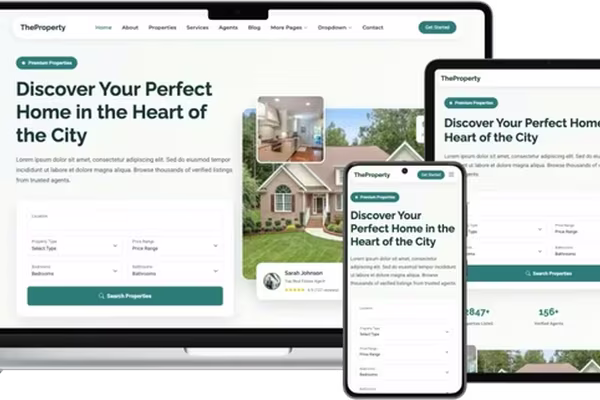 Images for the article TheProperty: Modern and Professional Bootstrap Real Estate Website Template