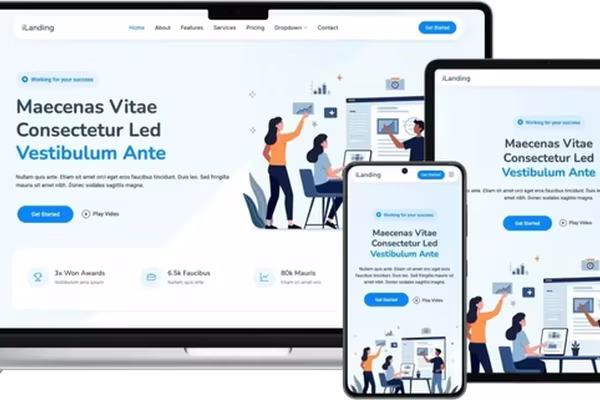 Images for the article iLanding: A Professional and Effective Bootstrap Template for Engaging and Persuasive Landing Pages
