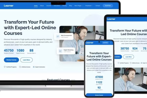 Images for the article Learner: Professional HTML Template for Online Courses and Educational Platforms