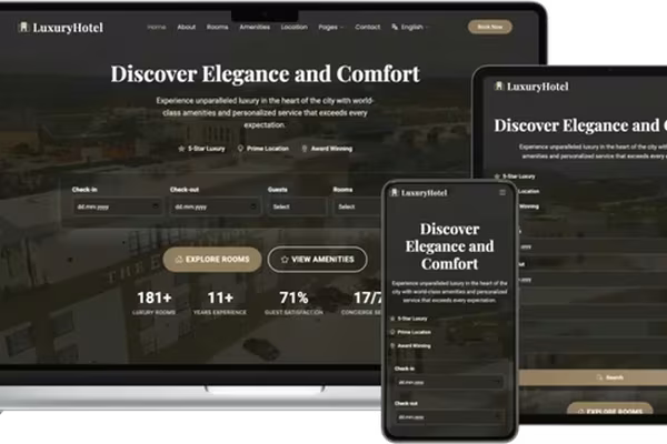 Images for the article Professional Website Creation Using the LuxuryHotel Template