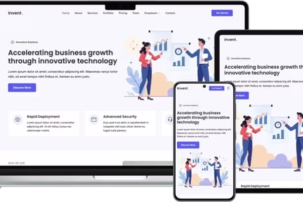 Featured image Invent - a Modern and Flexible Bootstrap-Based HTML Template for Business