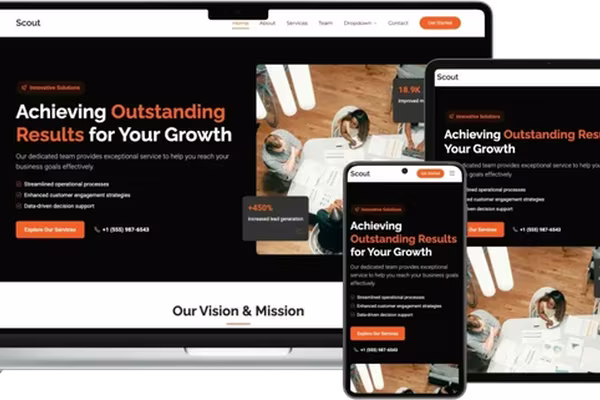 Featured image Scout: A Versatile Bootstrap Template for Corporate, Business, and General Websites