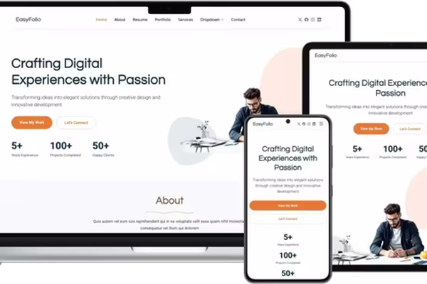 Featured image EasyFolio: A Modern and Flexible Bootstrap Template for Professional Portfolios