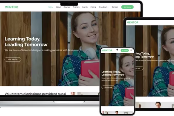 Images for the article Mentor: Modern and Creative Bootstrap-Based Education Website Template