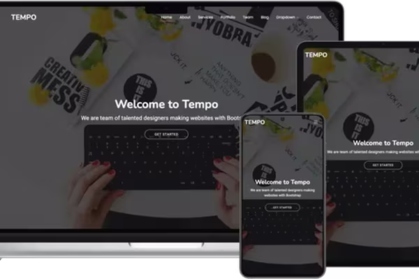 Featured image Tempo: Modern One-Page HTML Template for Creative Agencies, Businesses, and Personal Portfolios