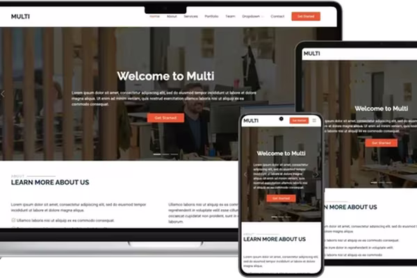 Featured image Multi: Versatile Multipurpose Bootstrap-Based HTML Template
