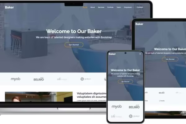 Featured image Baker: Creative Multipurpose Free Bootstrap-Based HTML5 Template for Professionals and Agencies