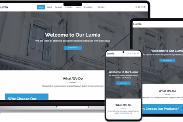 Featured image Lumia: Multifunctional Website Template with a Clean Design
