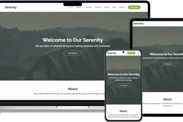 Featured image Serenity: Modern Multipurpose Website Template for Business and Creative Agencies