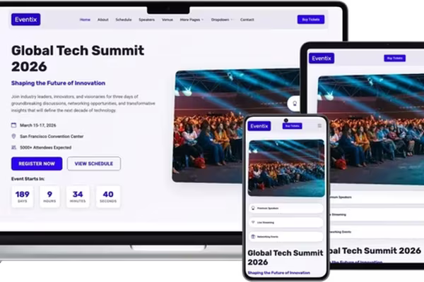 Featured image Eventix: Professional HTML Template for Event Management and Planning