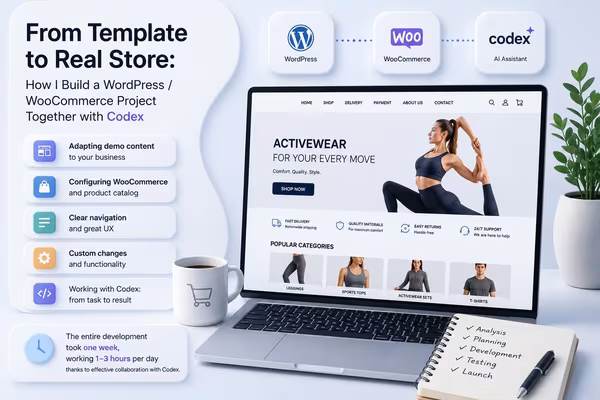 Featured image From Template to a Real Store: How I Develop a WordPress/WooCommerce Project with Codex