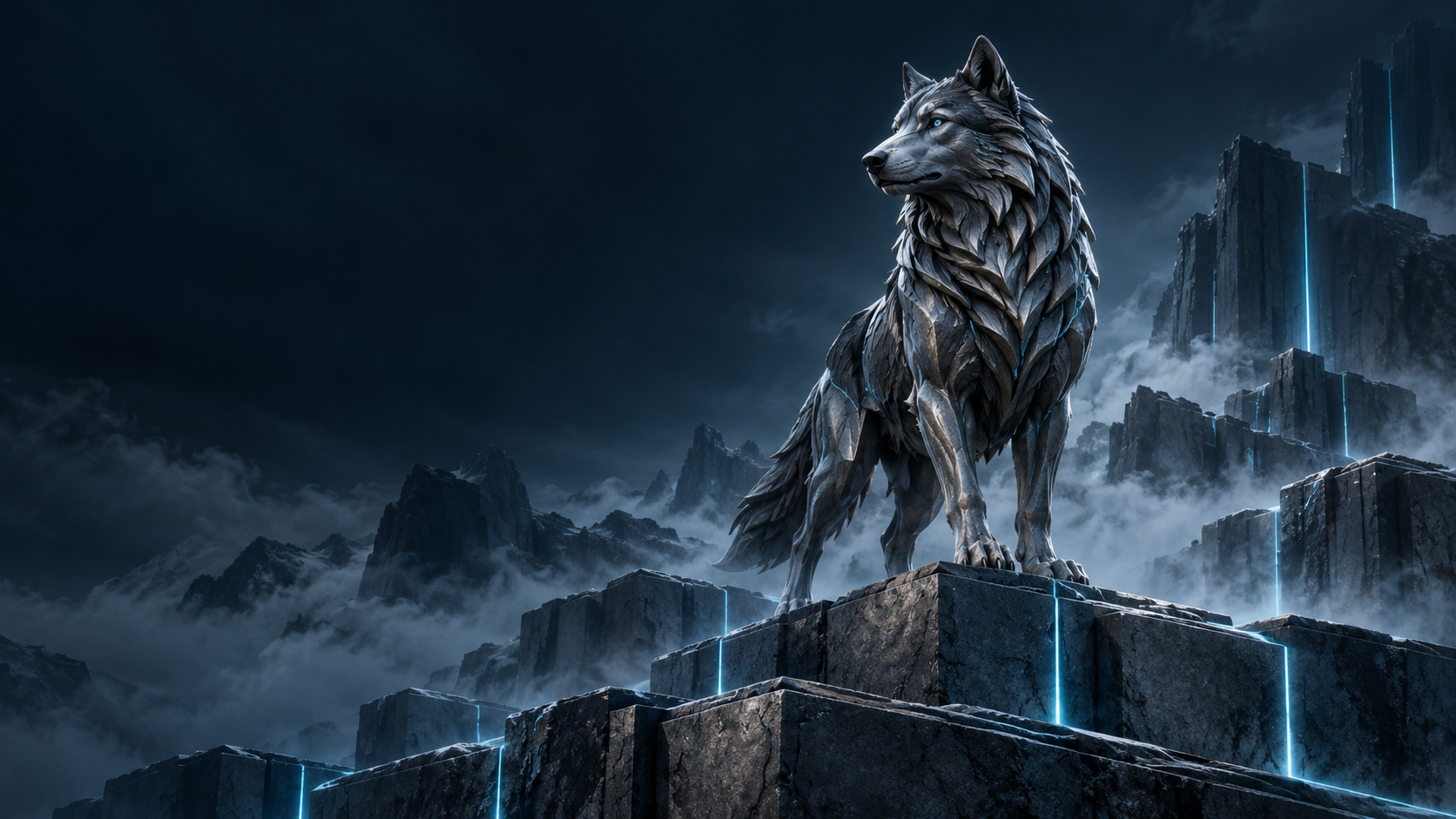 Conceptual Wulver cover with a sculpted wolf